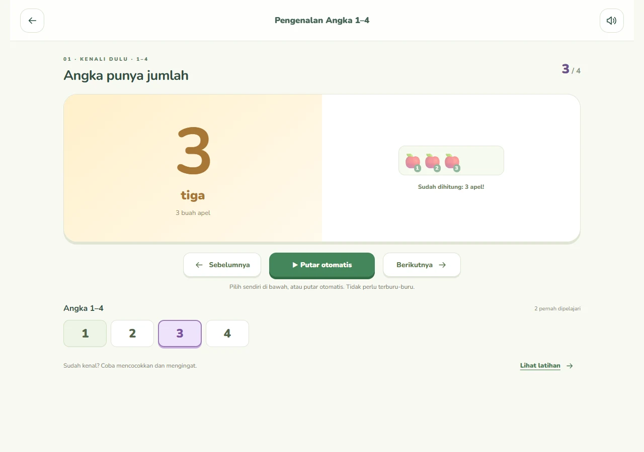 Kebun Angka: tap objects to count